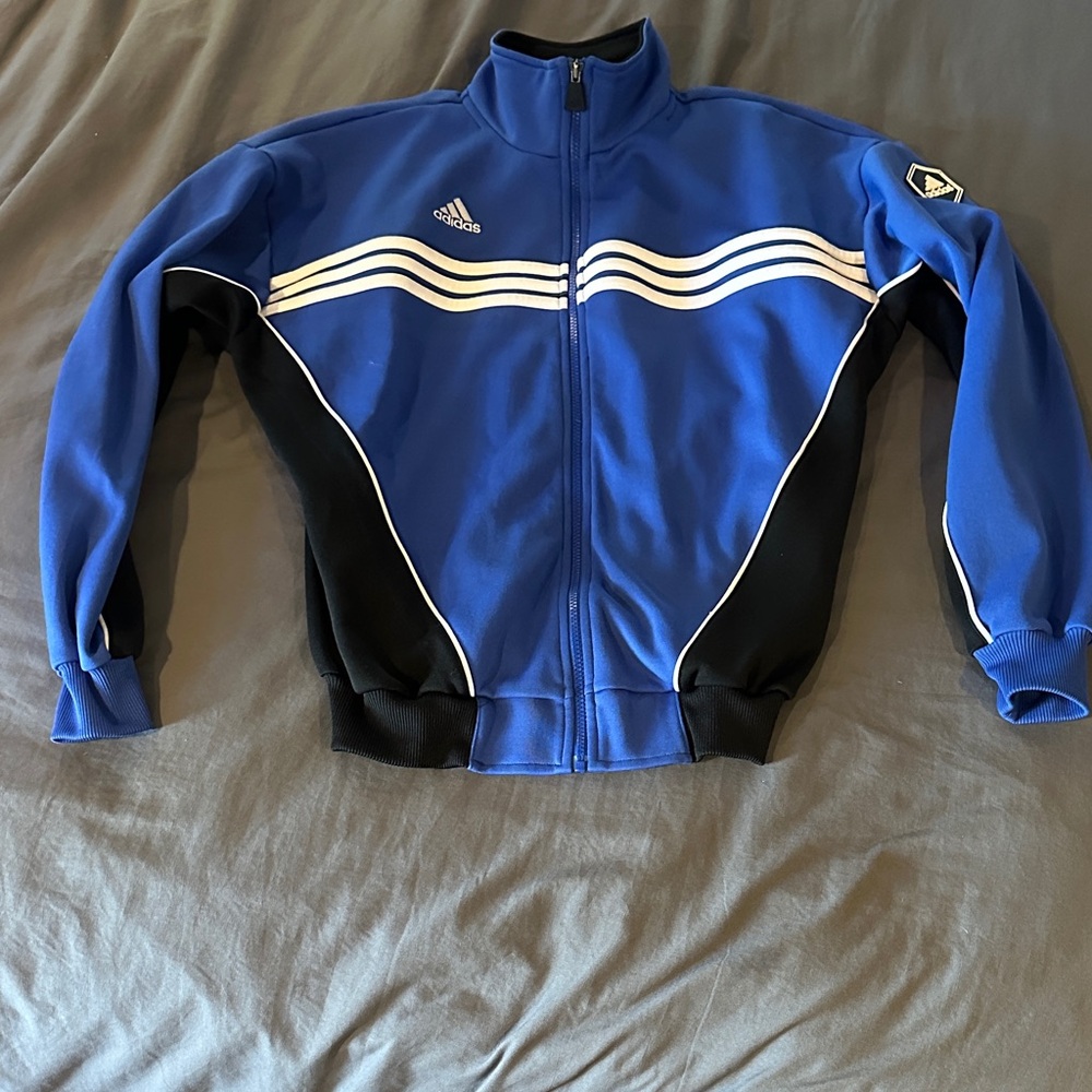 Adidas Royal Blue and Black Zip-Up Jacket